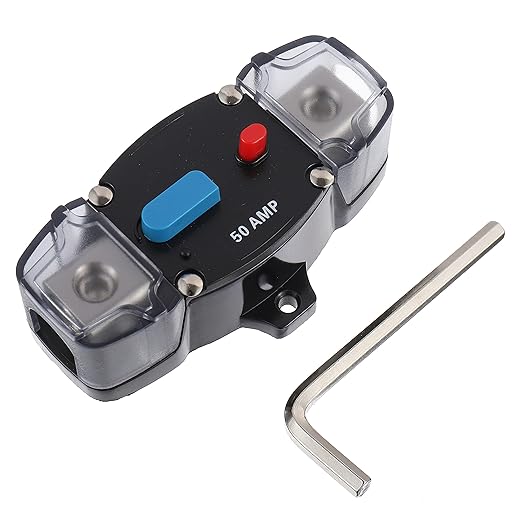 50A 12-48 Volt DC Self Recovery Circuit Breaker with Manual Reset Button for Automotive Rv Marine Boat (50Amp)