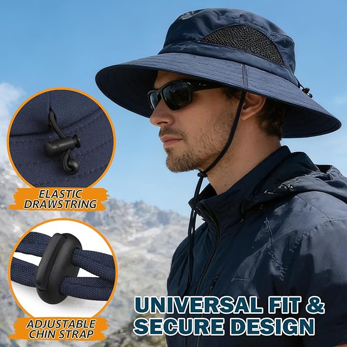 EINSKEY Wide Brim Sun Hat, UPF 50+ UV Protection Waterproof Packable Bucket Hat for Men & Women, Fishing Hiking Beach Garden
