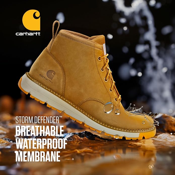 Carhartt Millbrook Waterproof Wedge Boot - Work Boots for Men, Slip & Electrical Hazard Resistant, with 5" Shaft, Breathable Membrane, and Lightweight EVA Midsole