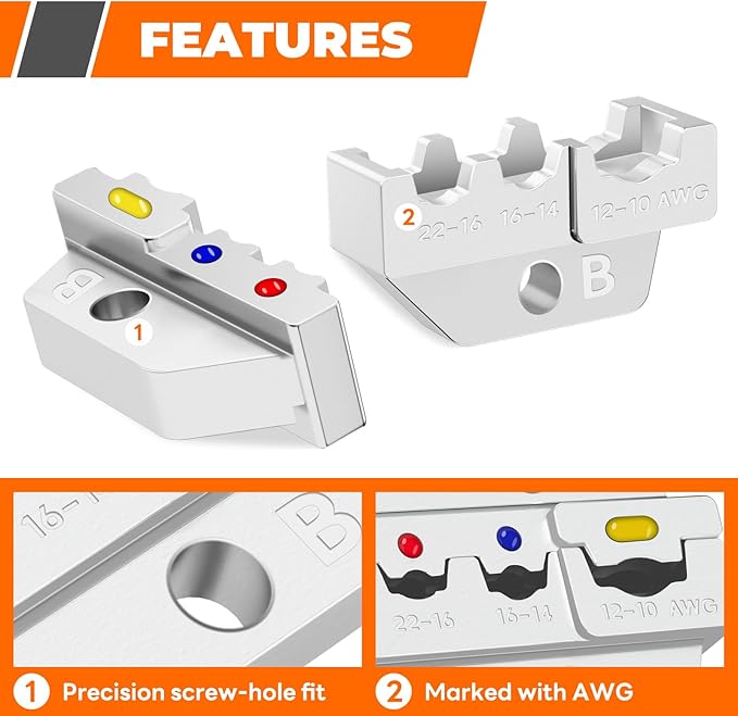 Crimping Die for Insulated Nylon Wire Connectors - 22-10 AWG