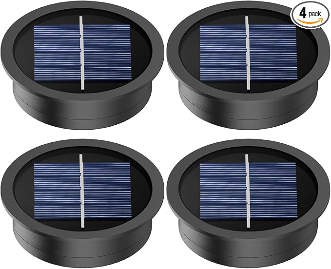 4 Pack Solar Light Replacement Tops(2.76 Inch Top, 2.36 Inch Bottom), Waterproof Replacement Solar Lantern Parts for Outdoor Hanging Lanterns DIY Table Lights Garden Patio Decor