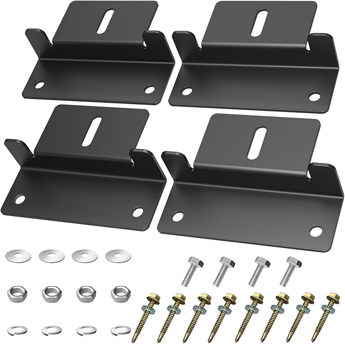 4 PCS Solar Panel Mounting Z Brackets,Lightweight Aluminum Solar Panel Mounting Brackets for RVs, Trailers, Boats, Vans, Campers