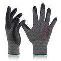 DEX FIT Nitrile Coated Work Gloves FN330-3D-Comfort Stretchy Fit, Firm Grip, Thin & Lightweight, Touchscreen Fingers, Protective & Durable, Breathable, Machine Washable; Black Grey M (8) 1 Pair