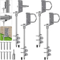18" Heavy Duty Screw in Ground Anchors Kit, 3" Spiral Windproof Earth Anchors for Trampoline, Shed, Swing Set & Mobile Home, Fully Welded Steel with Nut Driver Drill Bit (Set of 4)