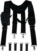 Cedriany Tool Belt Suspenders for Work Belt Suspenders Heavy Duty Padded with Attachment Loops for Men