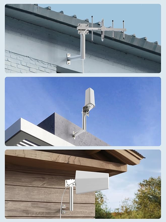 Stainless Steels Pole Mount 12'' Length Universal L-Type Pole Mast Bracket for for Outside Antenna,Weather Station,Solar Panel