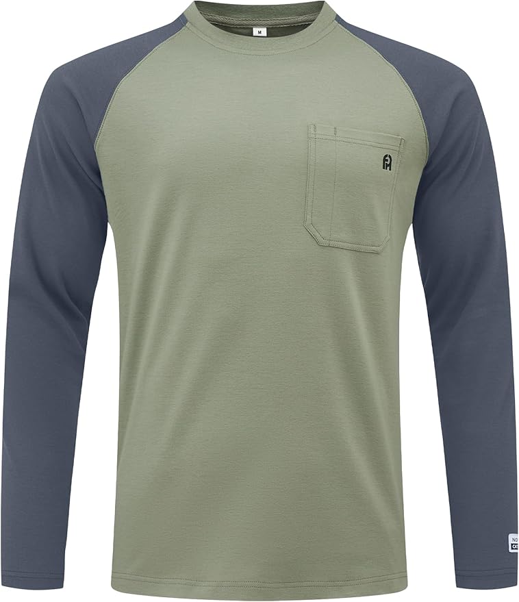 FR Shirts for Men Lightweight Fire Resistant Shirts 5.5oz for Men Long Sleeve NFPA2112/CAT2