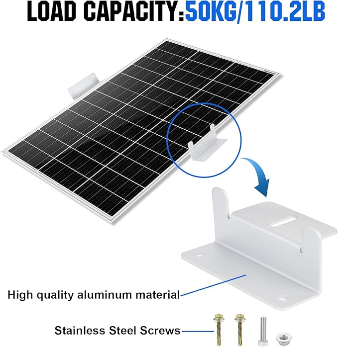 ECO-WORTHY 4 Units Solar Panel Mounting Brackets,Z Bracket Sets Lightweight Aluminum Corrosion-Free for RV, Trailer, Boat, Yachs, Wall and Other Off Gird Roof