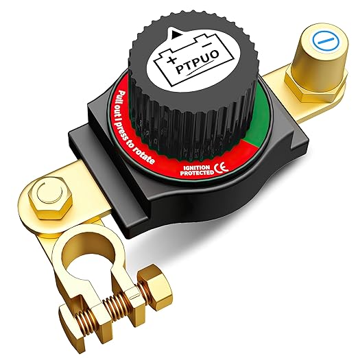 Top Post Battery Disconnect Switch, Car Battery Disconnect Switch, 12V-48V Battery Cut/Shut Off kit for Car RV Boat Truck ATV, Suitable for Negative Terminal, Flexible Installation Options