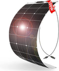 DOKIO 100W 18V Flexible Solar Panel Monocrystalline for 12V Battery Charging, Semi-Flexible ETFE Lightweight with MC4 for RV Marine Boat Camper Van Trailer Off-Grid Power