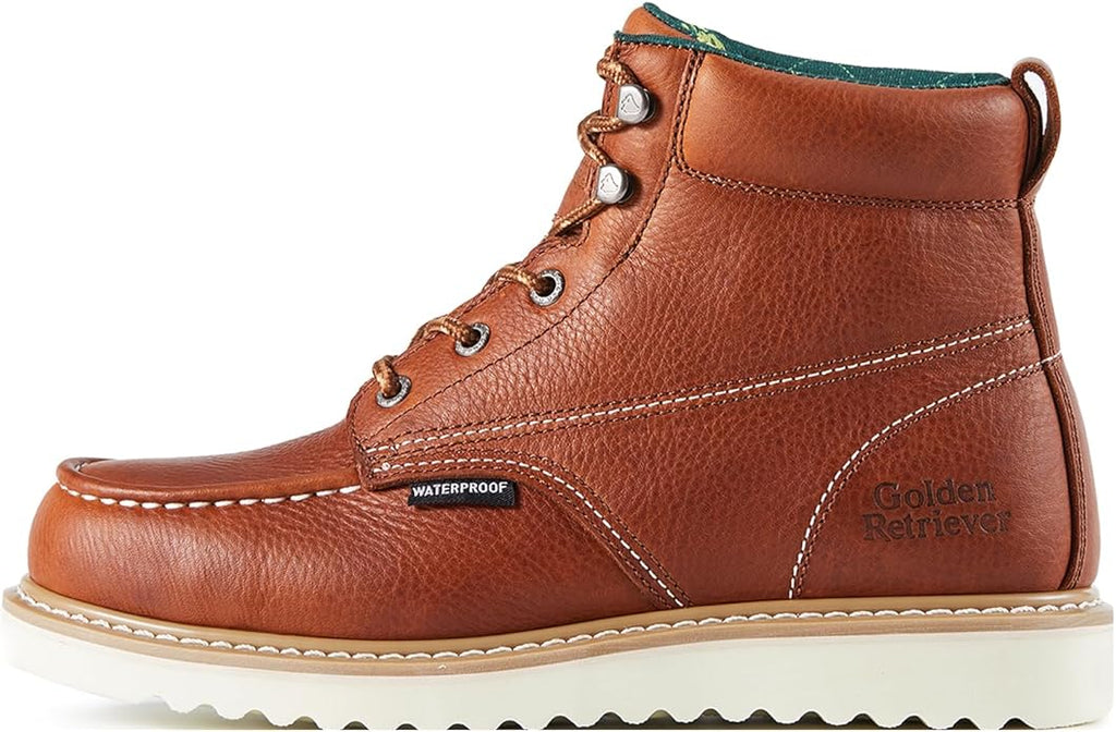 Golden Retriever Work Boots for men Waterproof Comfortable 6" Full Grain Tumbled Leather Welt Slip and Oil-Resistant STEEL/SOFT Toe Construction Boots G6192D_G6158ST_G6282D_G6258ST