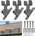 Roof Riser Brackets, Stainless Steel 4x4 (Actual Size:3.5"×3.5") Adjustable Angles Saddle Roof Riser Brackets for Patio Cover for Patio Cover Roof Gazebo, 3Pack