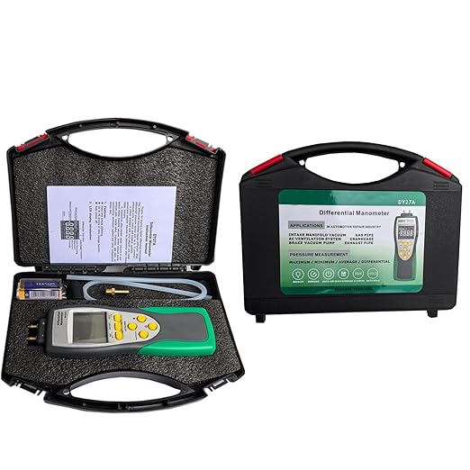 Professional-Grade Digital Manometer, ±241.3kPa/35PSI Gas Pressure Tester with Backlit LCD, 11 Units Conversion MAX/MIN/AVG & Data Logging, HVAC/Automotive Diagnostic Tool (Includes Battery)