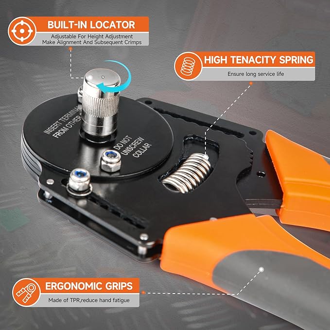 iCrimp Closed Barrel Crimper 4 way Indents,8 Impressions for Deutsch Solid Contacts gage 20&22(IWD-20)