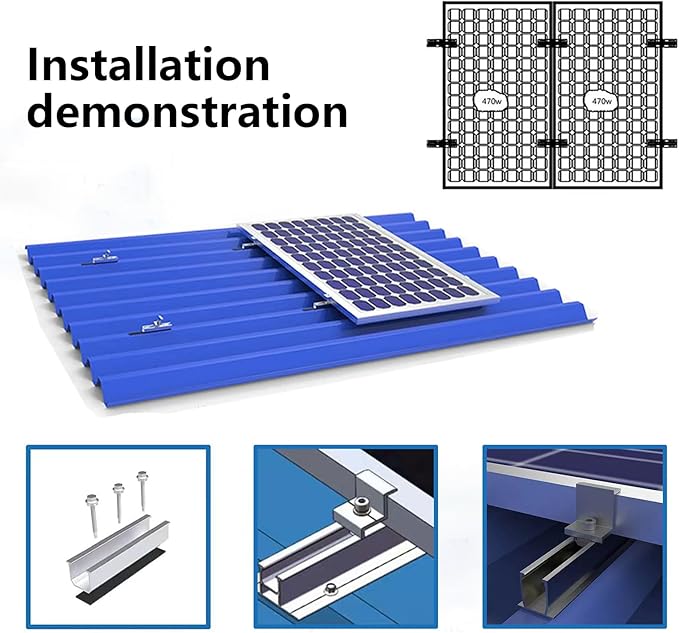 Solar Panel Mount Z Brackets - Lightweight Aluminum 20CM for Trapezoidal Plate Flat Roof Mounting Photovoltaic Accessory Kit (6 Pieces)