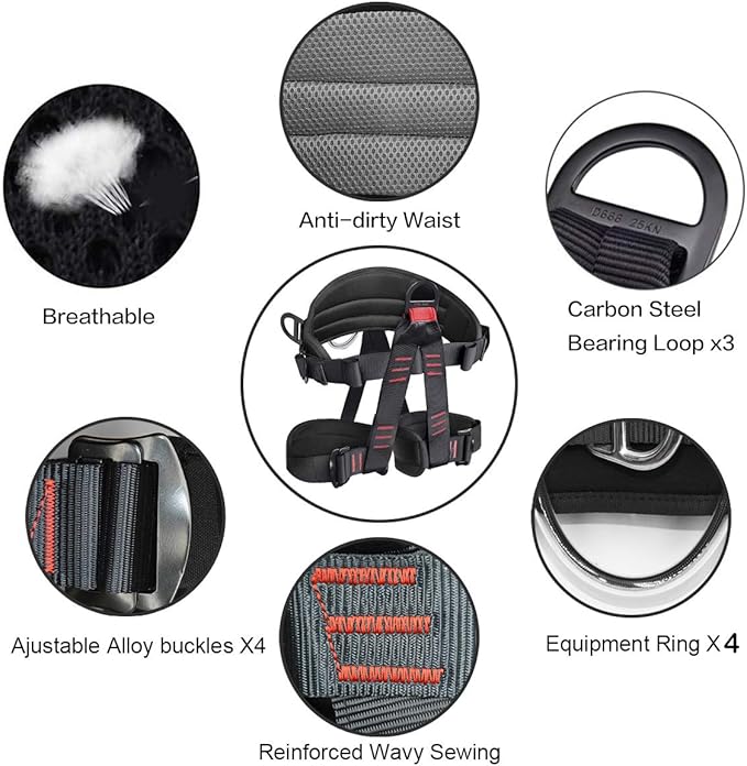 Climbing, Safety Safe Seat Belt for Outdoor Tree Climbing, Outward Band Expanding Training Large Size,Climbing Gear