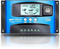 YFUG GO EpRec MPPT 60A 12V/24V Auto Focus Tracking Solar Panel Charge Controller Regulator with Dual USB Port, LCD Display
