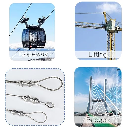 20pcs M2 Stainless Steel Duplex Wire Rope Clip Cable Clamp, Double Bolt Wire Cable Clamps, 2-Post Wire Rope Clip for 1/16 Inch Diameter Wire Cable