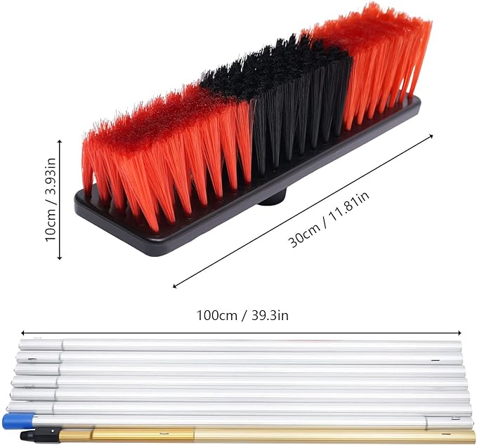 Water Fed Brush, 26FT Poles Solar Panels Window Cleaning Brush Telescopic Pole with 8 Adjustment Cleaning Pole&1 Water Segregator &Carrying Bag Professional Cleaner Pipe Tools