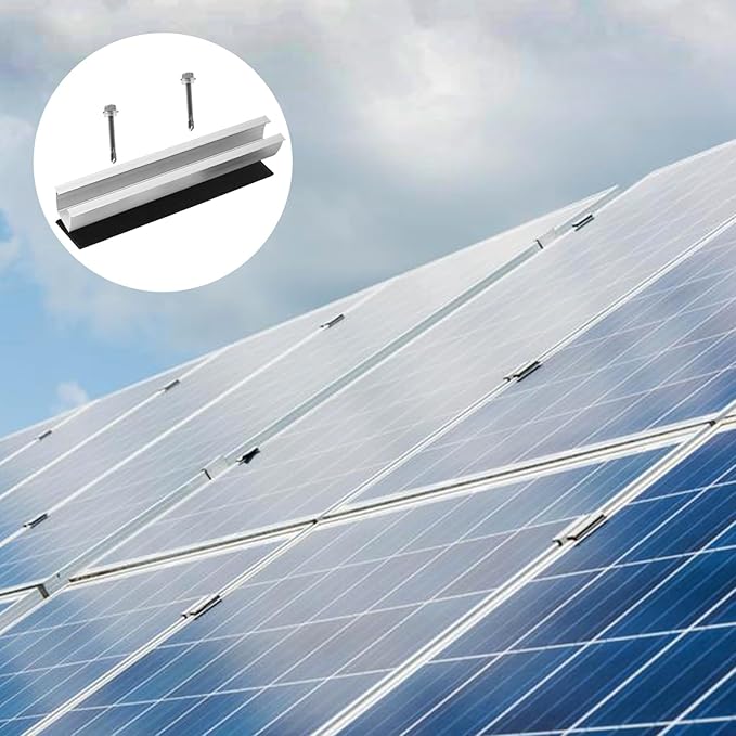 Solar Panel Bracket Kit, 6 Pcs Aluminium Mounting Rail 120mm, Solar Panel Mount 30mm/35mm, Z-Bracket Set, Center Clamps, Solar Mounting Rail Connector for Metal Roof, Tin Roof, Flat Roof, Sheet Roof