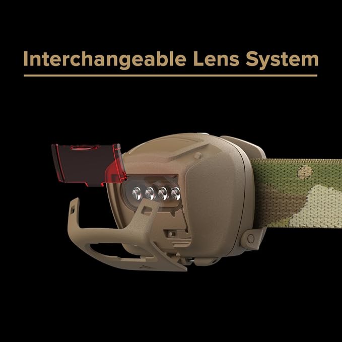 Princeton Tec Quad Tactical Headlamp with 4 Ultrabright RGB LEDs and 78 Lumens, IPX7 Water Resistance, Essential for Camping, Paddling, Trade Work, & Safety Preparedness, Multicam