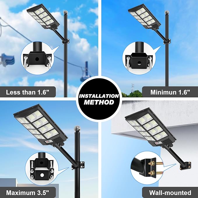 Light Pole Mount Bracket, 1.9 in Thickened Solar Street Light Arm Outdoor Heavy Duty Metal Pole Kit Led Lamp Post Extension Fixture Sturdy Steel Endurance Arm Fit Flood Fog Spot Lighting (48mm 1Pcs)