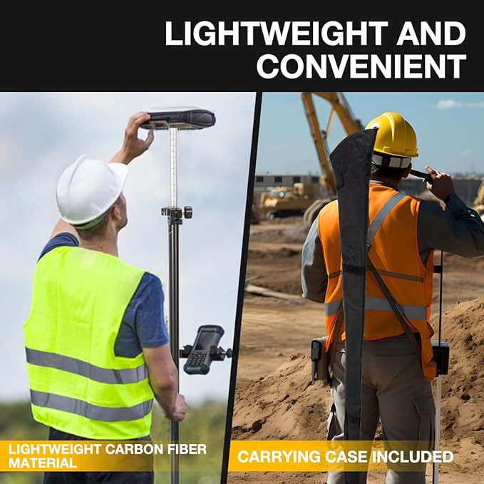 Telescopic GPS Pole, 8.2 FT Surveying Prism Pole, 1 Piece Design with Outer GT Graduations for Land Surveying