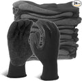 Evridwear Crinkle Latex Rubber Hand Coated Safety Work Gloves for Men Women General Multi Use Construction Warehouse Gardening Assembly Landscaping,Black Small 12 Pairs Pack