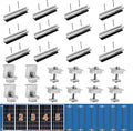 Solar Panel Bracket Kit, 12 Pcs Aluminium Mounting Rail 120mm, Solar Panel Mount 30mm/35mm, Z-Bracket Set, Center Clamps, Solar Mounting Rail Connector for Metal Roof, Tin Roof, Flat Roof, Sheet Roof