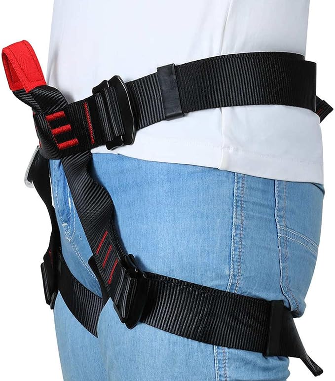 Caving & Rappelling Safety Belt for Ziplining, Fire Rescuing & Tree Climbing - Half Body Belt for Women & Men
