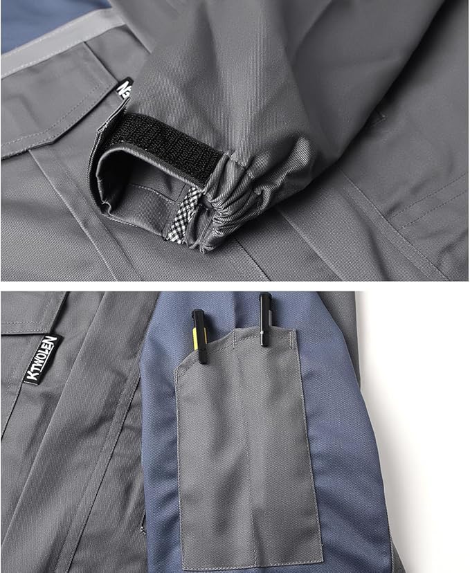 Mens Reflective Coverall Work Mechanics Coverall Work Suit Hi Vis Jumpsuit Bicolor Overalls