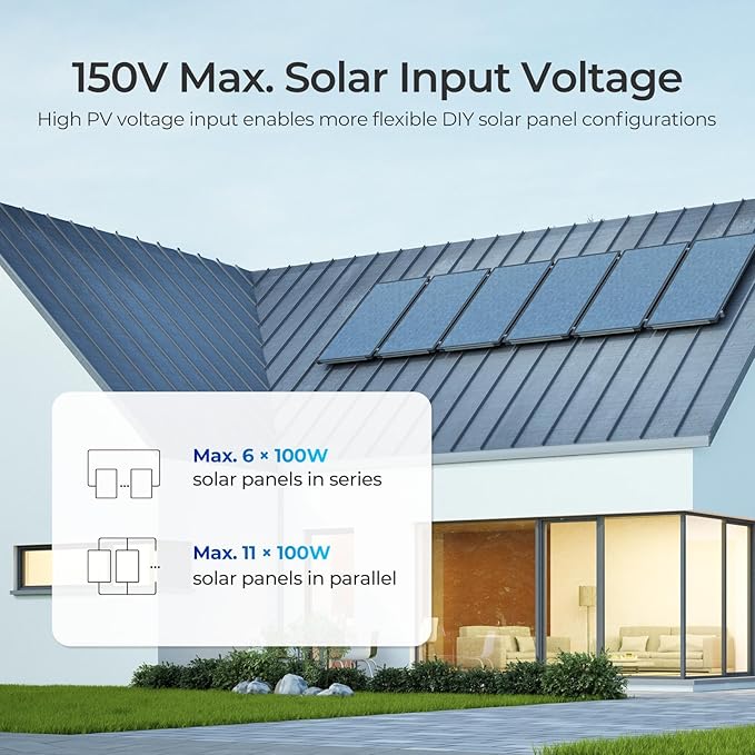 Rover Lite 60A 12V/24V/36V/48V MPPT Solar Charge Controller - 150V Max Input, Auto for Lithium/AGM/Gel Batteries, RV Marine Off-Grid & DIY Solar Kits