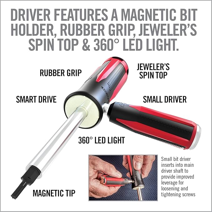 Real Avid Precision Screwdriver Set for Gun Maintenance | 90 PCS Screw Driversets with LED Driver, Hex, Phillips & Torx Bit Set | Kit Includes Magnetic Bit Driver, Turret Tool, Multibit Set & Case