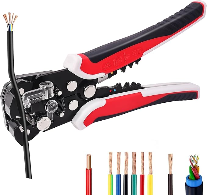 Professional Self-Adjusting Wire Strippers,3 in 1 Stripper/Cutter/Crimping,Heavy Duty,Automatic Wire Stripping Tool | Electrical Wire Strippers for 10-24 AWG