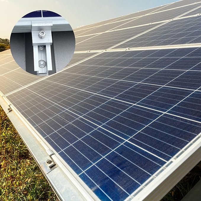Solar Panel Mount Z Brackets - Lightweight Aluminum 20CM for Trapezoidal Plate Flat Roof Mounting Photovoltaic Accessory Kit (6 Pieces)