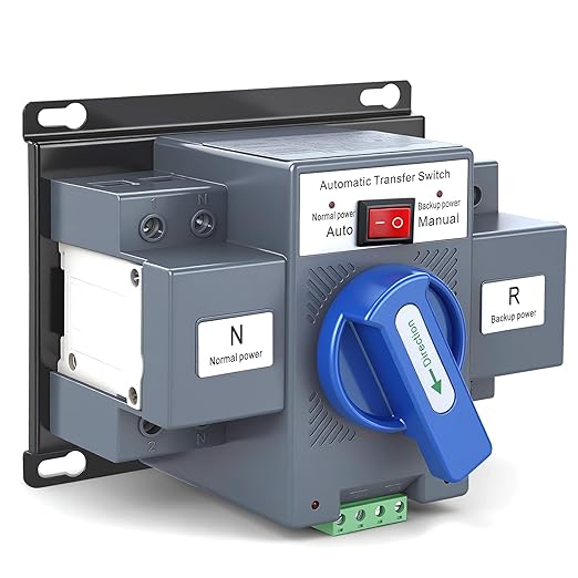 220V 63A Dual Power Automatic Transfer Switch, ATS 2P 50/60Hz, Generator Changeover Switch