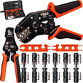 PEBA Solar Crimping Tool - Solar Crimper for AWG16/14/12/10 Solar PV Wire, with 12 Pcs Solar Connectors, Wire Stripper, Spanner Wrench | Ratchet Crimp Tool Kit - Solar Installation