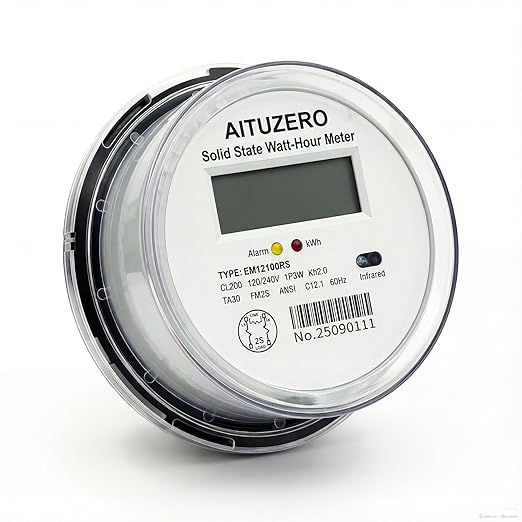Digital RV Electric Usage Meter, 120/240V Single Phase, Electricity Usage Meter, Power Energy Meter, KWh Sub Meter, ANSI Form 2S Plug-in Electric Submeters for RV Power, Rental Units