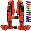 1pc 4 Point Harness for Bucket Seat, Push Release, 10 Color Options, Racing Harness, Race Car, Off Road, UTV, RZR (3in Orange)