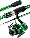 Ghosthorn Fishing Rod and Reel Combo Graphite Telescoping Fishing Pole Portable Travel Kit with Carrier Bag for Freshwater Saltwater