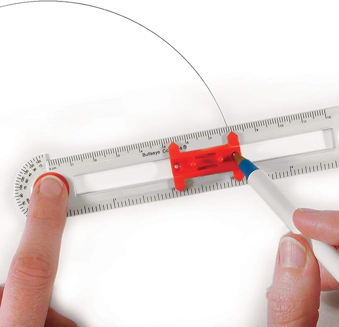 Learning Resources SAFE-T Bullseye Compass, Ruler, Protractor, Early Geometry, Math Class Accessories, Ages 8+