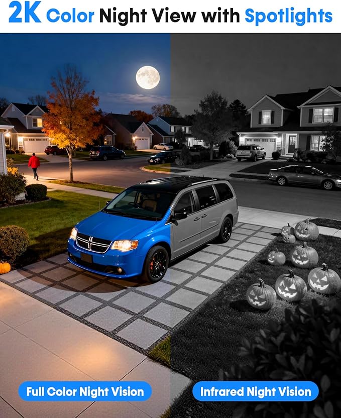 Solar Camera Outdoor Wireless 4 Pack - 2K HD, AI Motion Detection, Easy Setup, Waterproof, Color Night Vision, Two-Way Audio, Wi-Fi, Outdoor Surveillance for Yard & Driveway