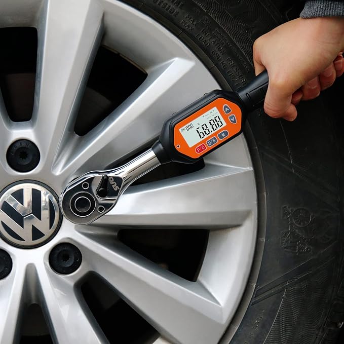 Professional 1/2-Inch Drive Digital Torque Wrench with Buzzer & LED, 3-100 Nm, Accurate to 2%, Calibrated for Reliable Performance - Ideal Bike & Car Repair Tool