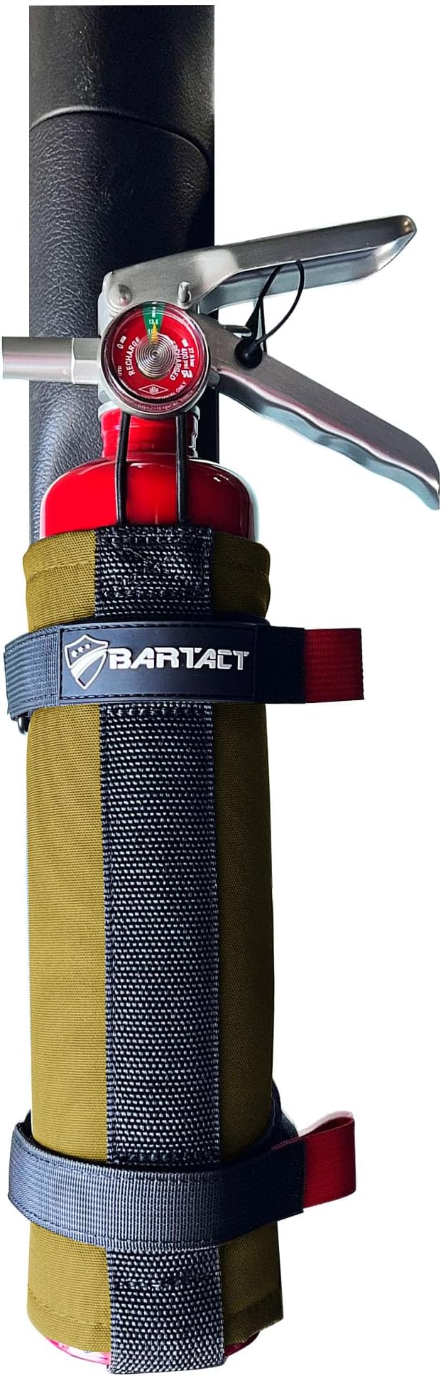 Bartact - 2.5 lb Roll Bar Fire Extinguisher Mount for Vehicle Holder, Adjustable Fire Extinguisher Holder Mount, US Made Universal Vehicle Fire Extinguisher Holder Fits All Roll Bars (Coyote)