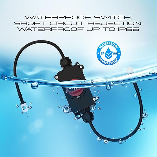 Top Post Battery Disconnect Switch, CNAODUN Waterproof Battery Cut Off Switch with Wire 12-48V Heavy Duty for Car RV Boat and Vehicle(On/Off)