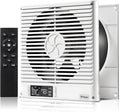 8" Room to Room Fan with Remote, 320CFM Through Wall Air Transfer Fan with Temperature Control, Reversible Airflow Design, 10 Speeds, Quiet Balance Exhaust Vent for Bedroom, Laundry,Kitchen