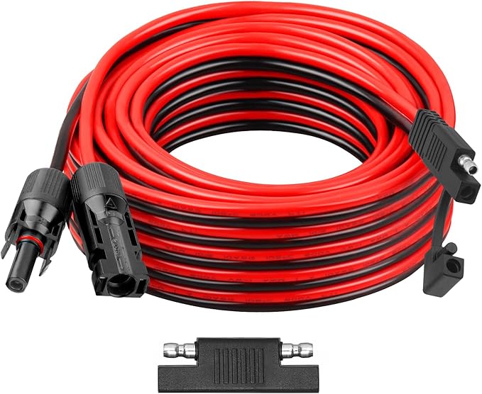 10AWG Solar Panel to SAE Adapter Cable 30FT SAE Connector Battery Cable PV Solar Extension Wire with SAE Polarity Reverse Adapter for RV Caravan Solar Panel Battery Charger