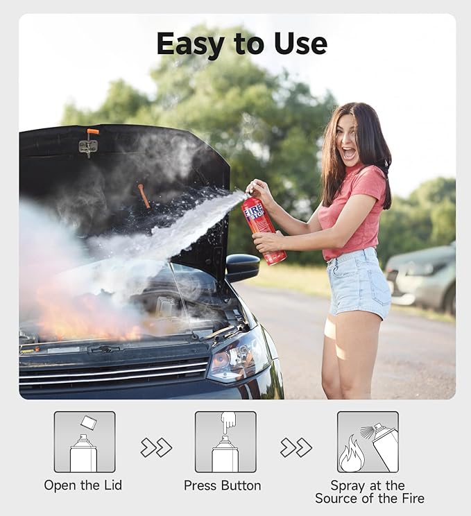 Fire Extinguisher 4-Pack with Mount Brackets，Portable for Home, Kitchen, Car, Boat，BBQ -Multi-Purpose Fire Protection