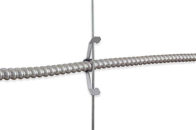 Conduit Cable Support Clip to Ceiling Wire, Threaded Rod & Flanges. Heavy Duty Spring Steel Clip / 100 Pack