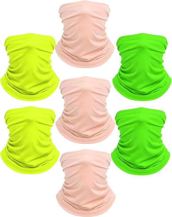 Xeoxarel Neck Gaiter, 7 Pack Cooling UV Protection, Bandana Face Mask Scarf for Men and Women